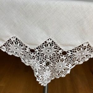 Vintage Cotton Crochet Table Cloth